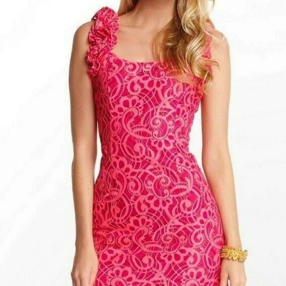 Lilly Pulitzer Pink Ruffle Mini Dress 2